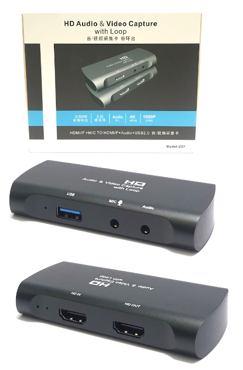 Z27 HDMI Audio & Video Capture Box with Loop